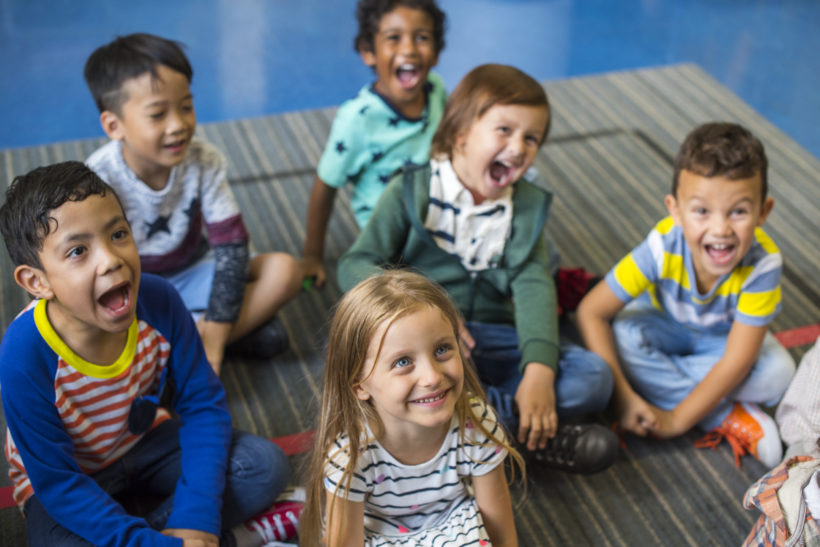 Happy kids at elementary school